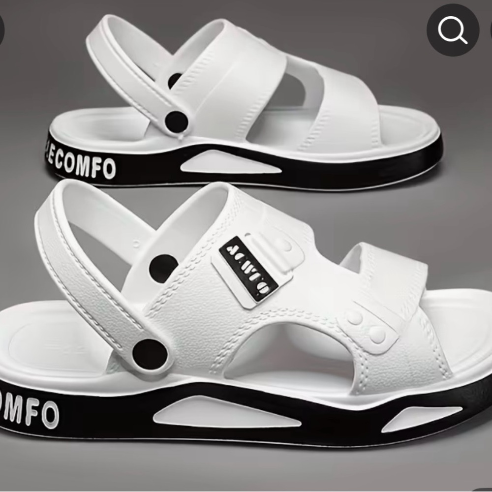Comfortable White and Black Sandals